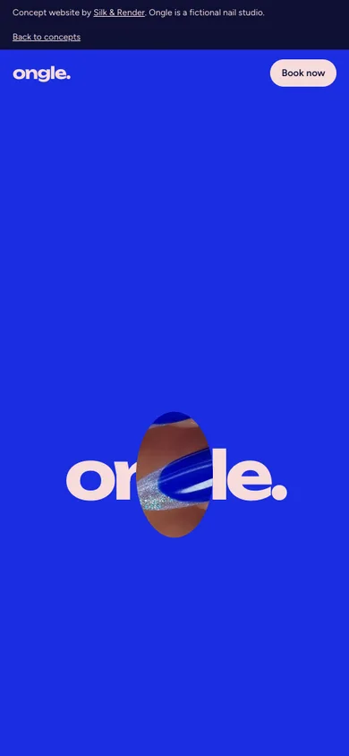 Ongle nail studio homepage on a phone